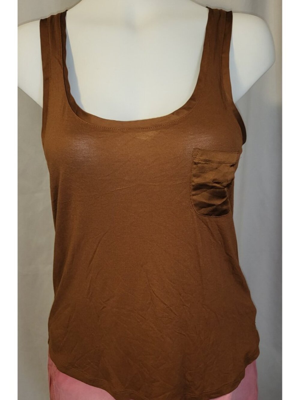 Forever 21 Juniors Size Small Sleeveless Tank Top Hi-Low Hem Brown, NWT